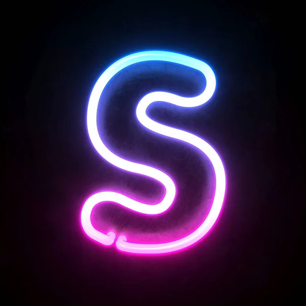 Neon Font Blu Rosa Neon Luce Rendering Lettera — Foto Stock