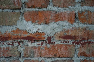 Grunge kirli eski tuğla taş duvar. sıcak tuğla evlerin inşaatı.