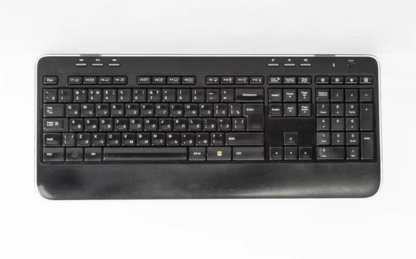 Vista Superior Del Teclado Inalámbrico Negro — Foto de Stock