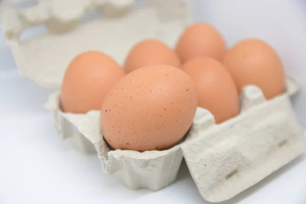 Huevos Frescos Cartón Nutition Ecológico —  Fotos de Stock