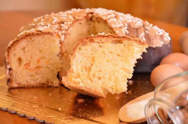 Ostern Italienischer Kuchen Colomba Süßes Dessert Essen — Stockfoto
