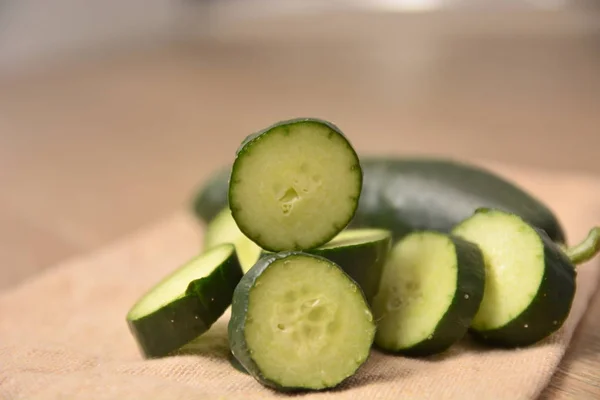 Pepino Verde Fresco Alimento Vegetal Agricolture Natureza Orgânica — Fotografia de Stock