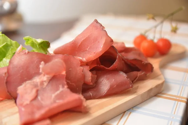 Bresaola Comida Salame Porco Italiano — Fotografia de Stock