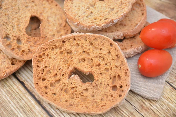 Freselle Pão Cozido Italiano Comida Mediterrânea — Fotografia de Stock