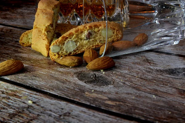 Biscotti Cantuccini Con Mandorle Dolce Dolce Dolce — Foto Stock