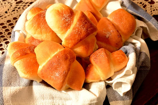 Croissant Comida Para Desayuno Hecha Mano — Foto de Stock