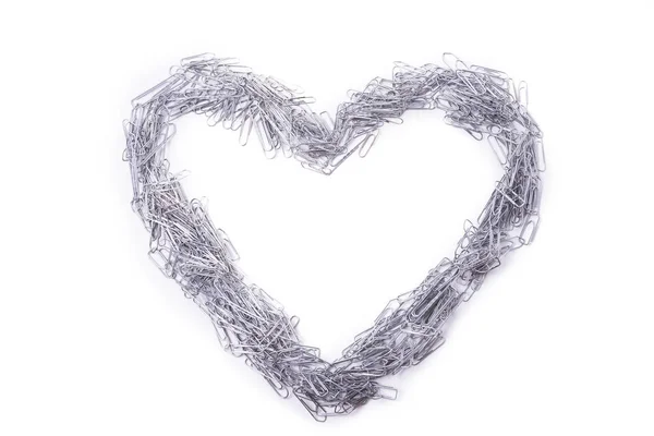 Heart Make Paper Clips Ready Text Write White — Stock Photo, Image