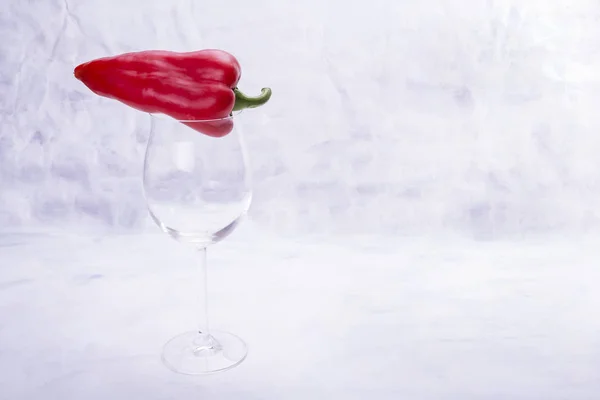 Овочевий Червоний Перець Верхній Частині Склянки — стокове фото
