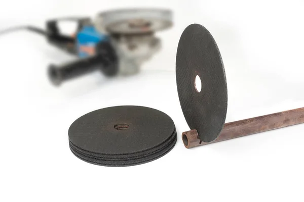 New cutting metal disc for angle grinder — Stock Image New Cutting Metal Disc Angle Grinder Royalty Free Stock Images