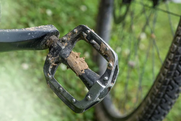 Bicicleta Trekking Sucia Después Carrera Bicicleta Muddy — Foto de Stock