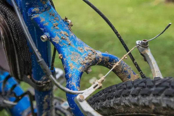 Bicicleta Trekking Sucia Después Carrera Bicicleta Muddy — Foto de Stock