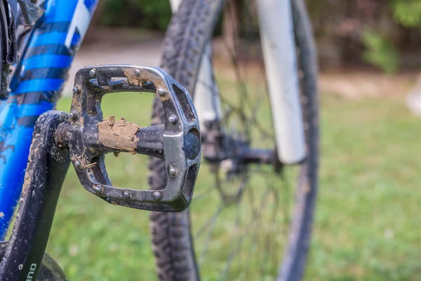 Bicicleta Trekking Sucia Después Carrera Bicicleta Muddy — Foto de Stock