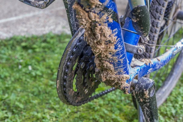 Bicicleta Trekking Sucia Después Carrera Bicicleta Muddy — Foto de Stock