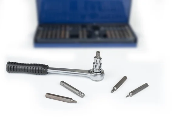 Ratchet Torx Bits Λευκό Φόντο — Φωτογραφία Αρχείου