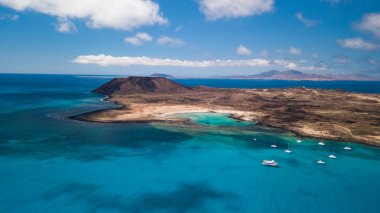 lobos Adası, fuerteventura, Kanarya Adaları havadan görünümü