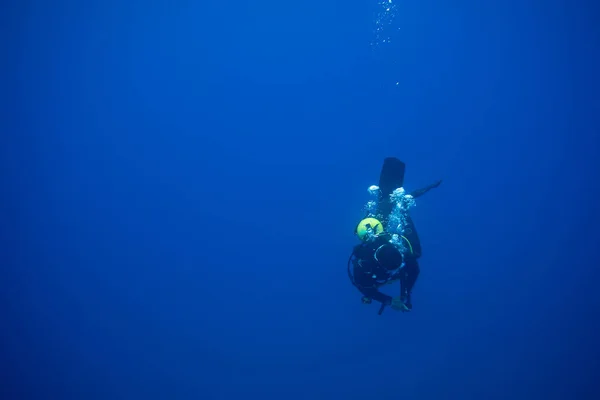 Potápěč Potápění Modré Fuerteventura Kanárské Ostrovy — Stock fotografie