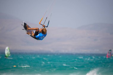 33 yaşında. Fuerteventura Dünya Kupası 2018. GKA Uçurtma Askısız Serbest Stil. 2018.07.21. Playa Sotavento.