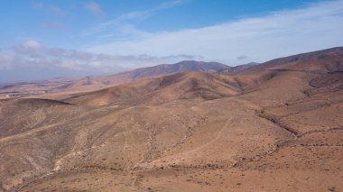 volkanik dağları, fuerteventura Kanarya Adaları'nın havadan görünümü