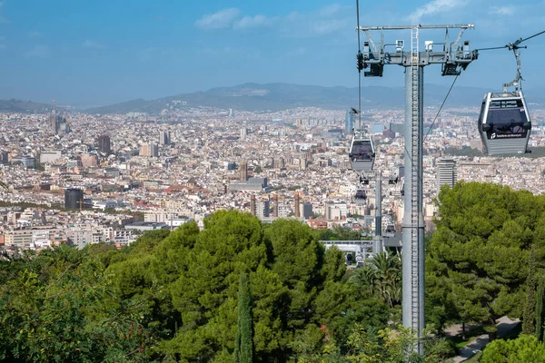 Barcelona España Septiembre 2018 Teleferic Montjuic Barcelona España Teleferic Montjuic — Foto de Stock