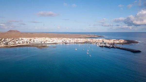 Flygfoto Över Corralejo Bay Fuerteventura Kanarieöarna — Stockfoto