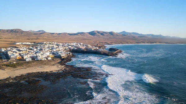 Flygfoto Över Cotillo Kusten Fuerteventura Kanarieöarna — Stockfoto