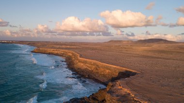 gün batımında, Kanarya Adaları hava görünümünü Batı Sahili, Fuerteventura