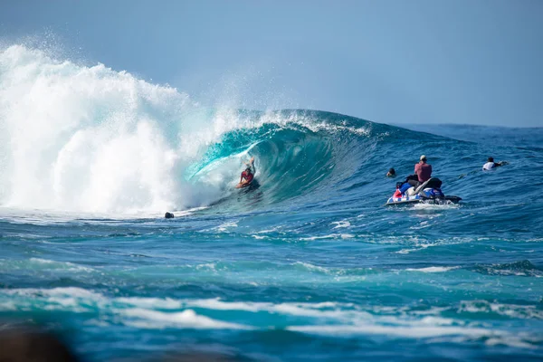 Lanzarote Novembro 2018 Surfista Grande Onda Competição Quemao Class Lanzarote — Fotografia de Stock