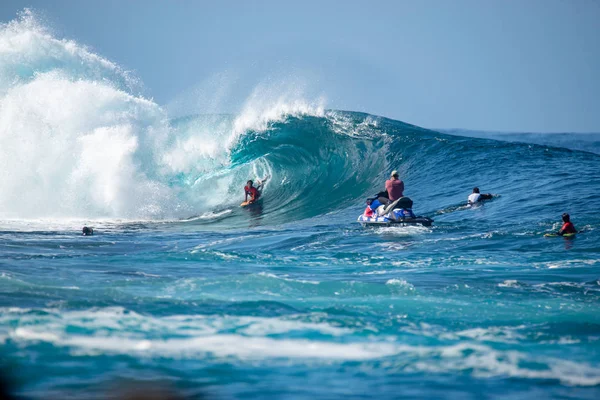 Lanzarote Novembro 2018 Surfista Grande Onda Competição Quemao Class Lanzarote — Fotografia de Stock