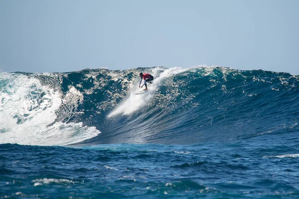 Lanzarote Novembro 2018 Surfista Grande Onda Competição Quemao Class Lanzarote — Fotografia de Stock