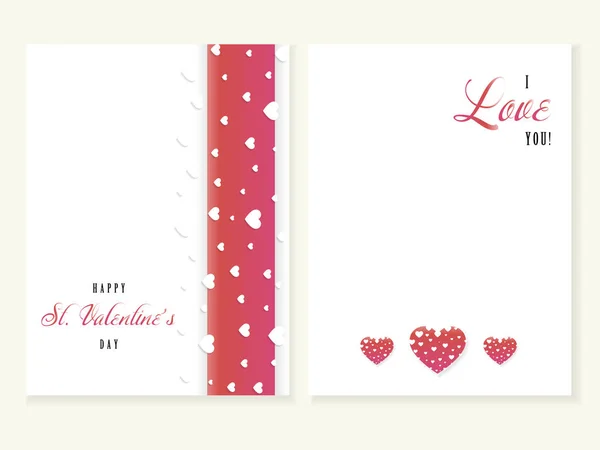 Valentines Day Ich Liebe Dich Grußkarte Buntes Design Weiße Herzen — Stockvektor