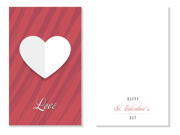 Valentinstag Februar Papier Herz Der Liebe Grußkarte Buntes Design Vektorillustration — Stockvektor