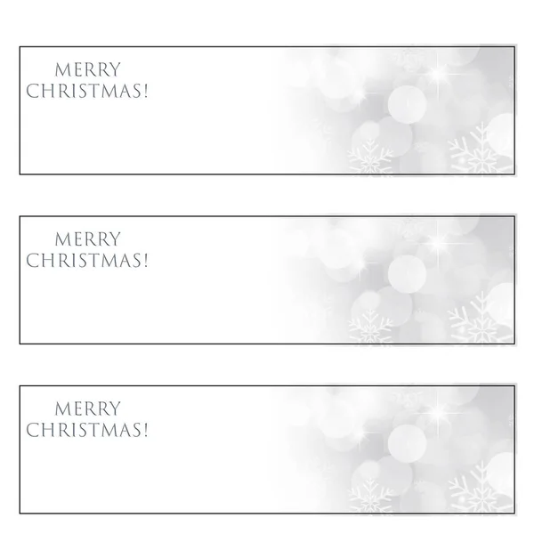 Set Van Elegante Kerstspandoeken Met Bokeh Sterren Drie Horizontale Kerstspandoeken — Stockfoto