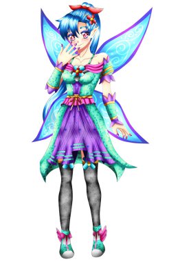 Kawaii anime peri kızı, anime tarzı.