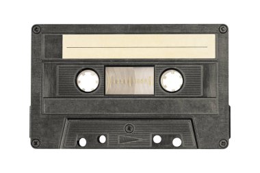 Beyaz arka plan üzerinde izole retro siyah ses Kaset