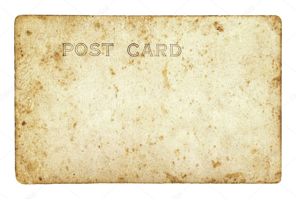 Vintage postcard isolated on white background