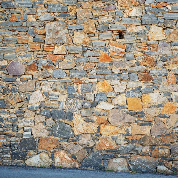 Teil Der Grunge Bunten Steinblöcke Wand — Stockfoto