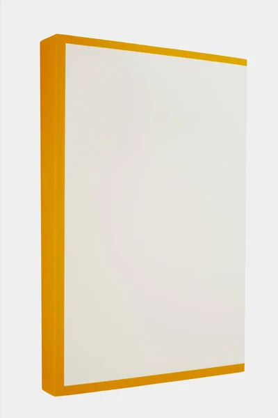 Livro branco com coluna amarela isolada sobre fundo branco . — Fotografia de Stock
