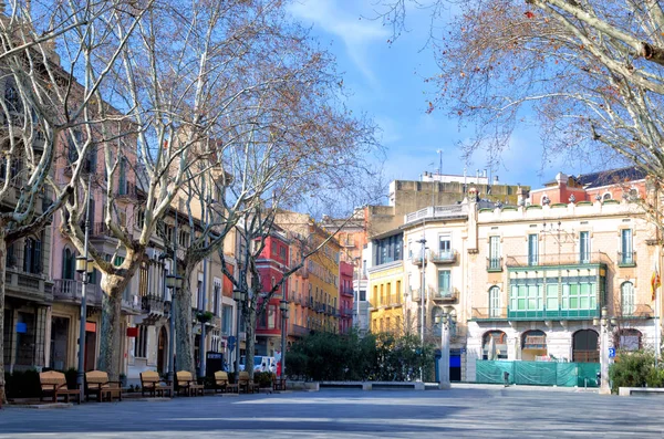 Blick Auf Das Zentrum Der Innenstadt Von Figueres Spanien lizenzfreie Stockfotos