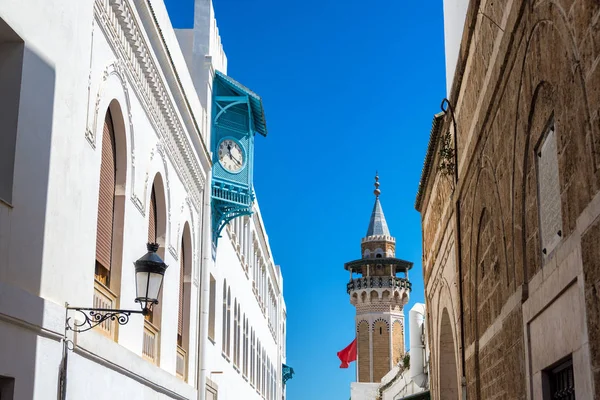 Blick Auf Die Medina Tunis Tunis Mit Dem Minarett Der — Stockfoto