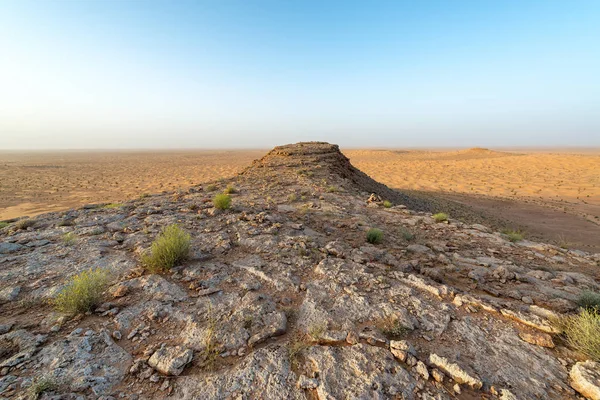 Vista Del Desierto Del Sahara Bonito Cielo Azul Sur Túnez — Foto de Stock