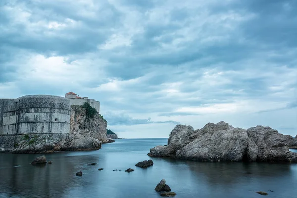 Blick Auf Die Adria Mit Der Historischen Altstadt Dubrovnik Kroatien — Stockfoto