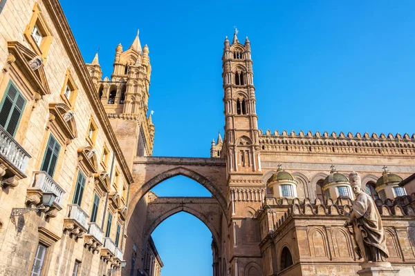 View Palermo Cathedral Beautiful Blue Sky Palermo Italy — Stock fotografie