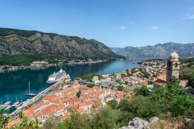 Old town of Kotor, Montenegro and the Bay of Kotor clipart