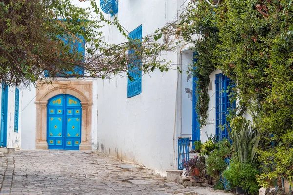 Piękna Zabytkowa Ulica Sidi Bou Said Tunezja — Zdjęcie stockowe