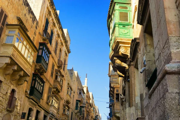 Goldenes Licht Auf Den Gebäuden Valletta Malta — Stockfoto