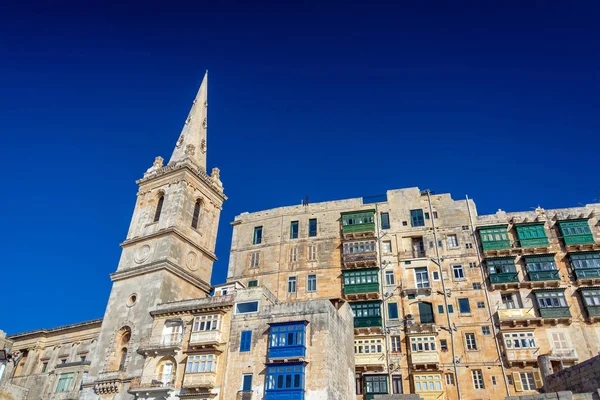 Historische Ansicht Von Valletta Malta Mit Der Anglikanischen Pro Kathedrale — Stockfoto