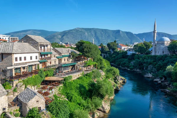 Nerevta Nehri Mostar Bosna Hersek Için Nehir Kıyısında Koski Mehmed — Stok fotoğraf