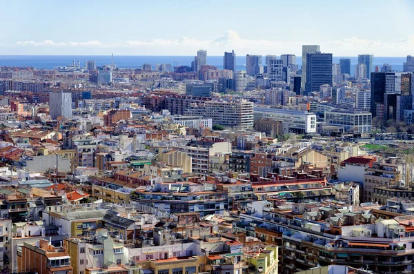 Panoramautsikt Över Mitten Staden Barcelona Spanien — Stockfoto