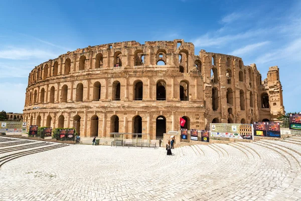 Djem Tunisia April Exterior View Ancient Ampthitheater Jem Djem Tunisia — Stock Photo, Image