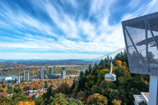 Portland View and Aerial Tram Royalty Free Stock Images